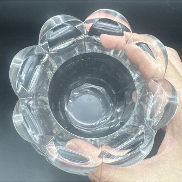 VTG Rogaska Clear Crystal Vase Scalloped Edge Heavy 5” - Picture 5 of 7